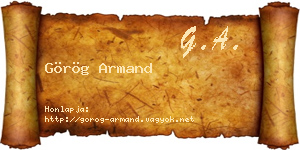 Görög Armand névjegykártya
